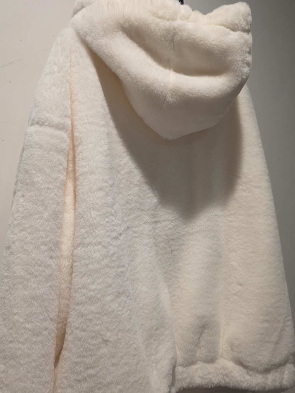 Plush Hooded Zip Jacket - Cream - Picture 14 of 15